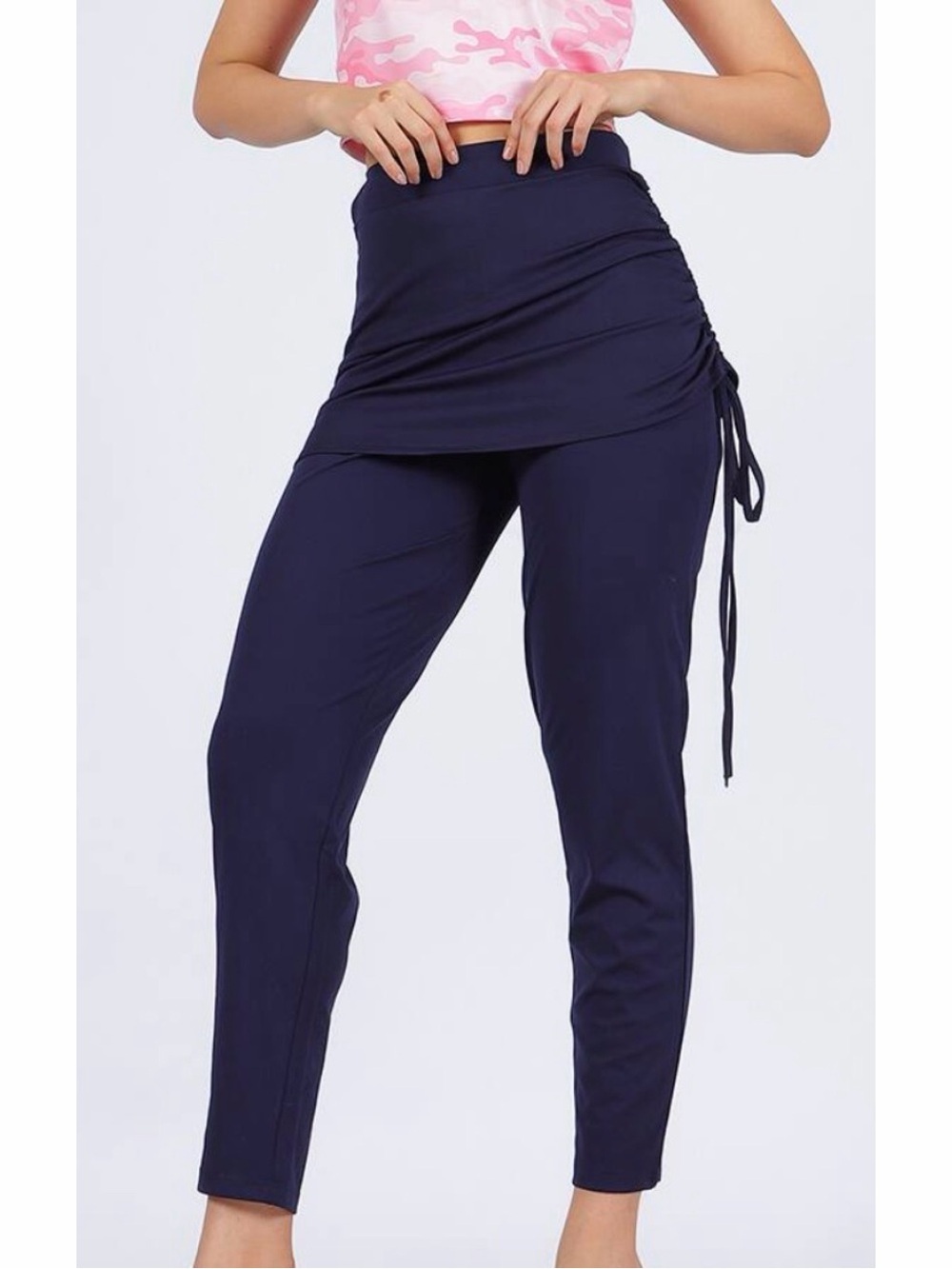 Venus Ruched Overlay Leggings Navy